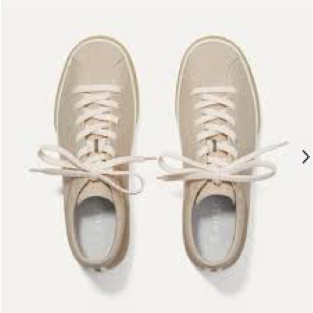 Rothy’s Lace Up Sneaker Tan Biscuit Neutral Knit Trainers Shoes Sz6.5